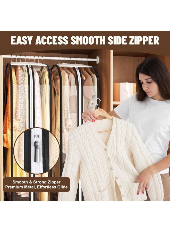 Ramota Garment Bags for Hanging Clothes 40” Long,Ultra Clear Suit Bags for Closet Storage,Moving Organization,Travel Covers with 10" Gussets for Coat, Dress, Shirt and Sweater-2 PCS - Image 3