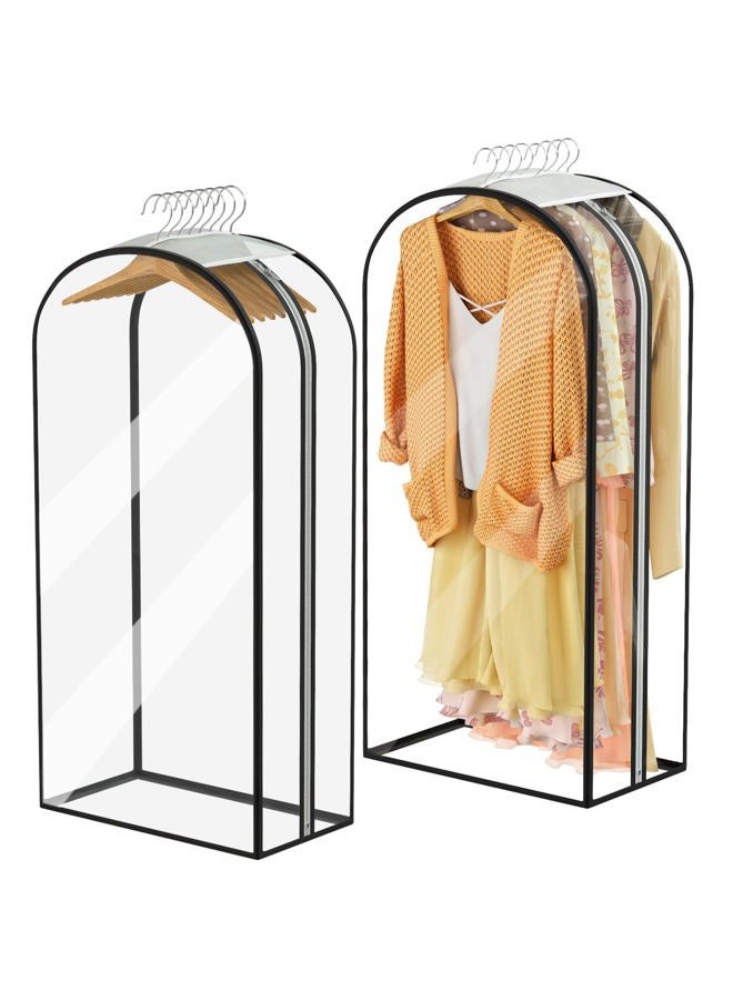Ramota Garment Bags for Hanging Clothes 40” Long,Ultra Clear Suit Bags for Closet Storage,Moving Organization,Travel Covers with 10" Gussets for Coat, Dress, Shirt and Sweater-2 PCS - Image 1