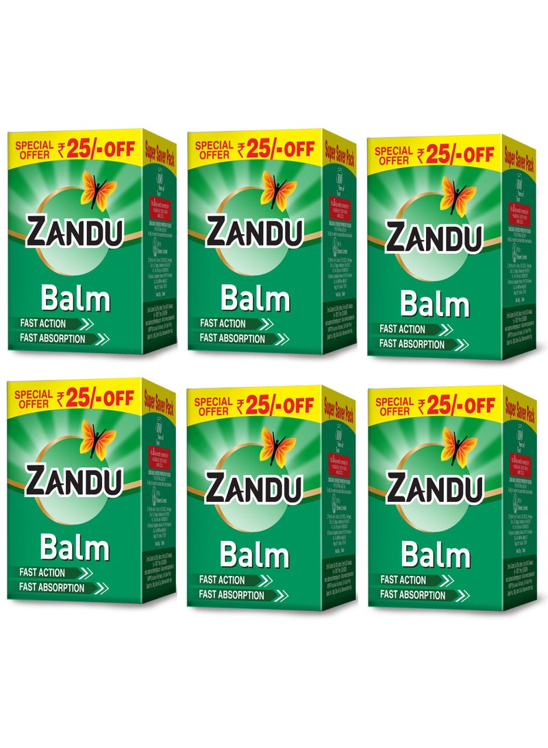 Zandu Balm For Headache, Cold and Body Pain 25ml (Pack of 6) - Image 1