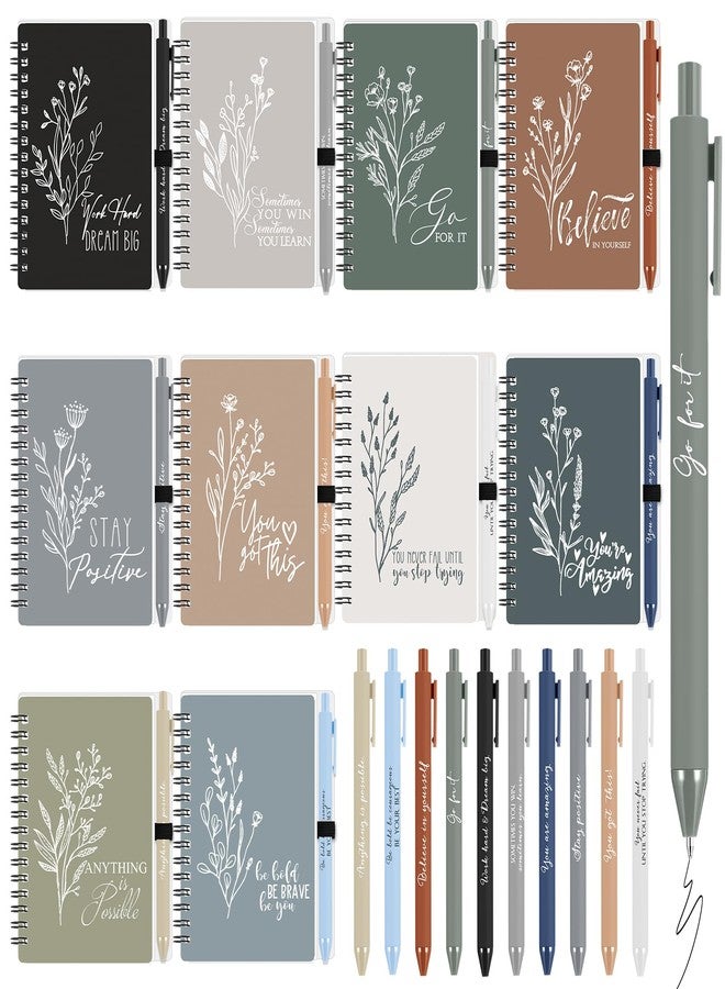 Tenceur 10 Set Coworker Gifts Bulk Employee Appreciation Gifts Inspirational Notebook Pen Motivational Office Gift Staff Teacher Volunteer Groups Team Staff Social Worker (Classic Color) - Image 1