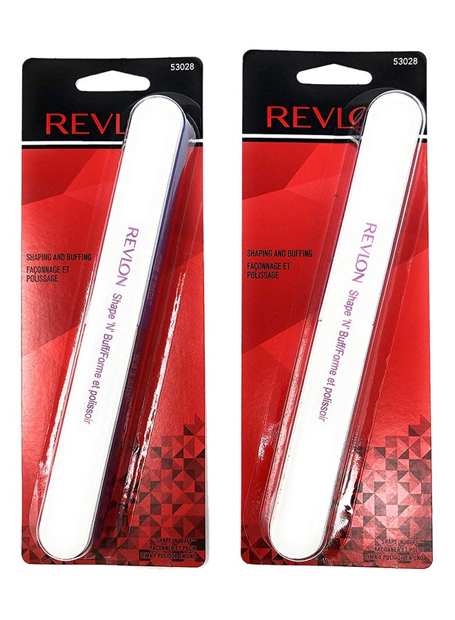 Revlon Pack Of 2 Shape N Buff Nail Buffer Silver - Image 1