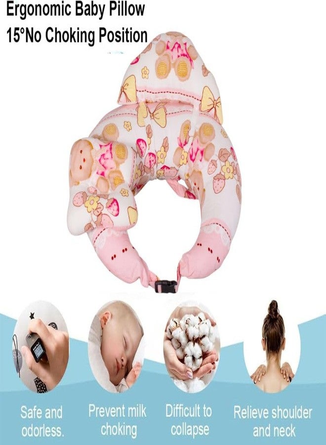 VOIDROP Nursing Pillow for Breastfeeding, New Born Infant Breastfeeding Pillows for More Support for Mom and Baby Cradle Adjustable Waist Strap and Removable Cover (Pink) - Image 2