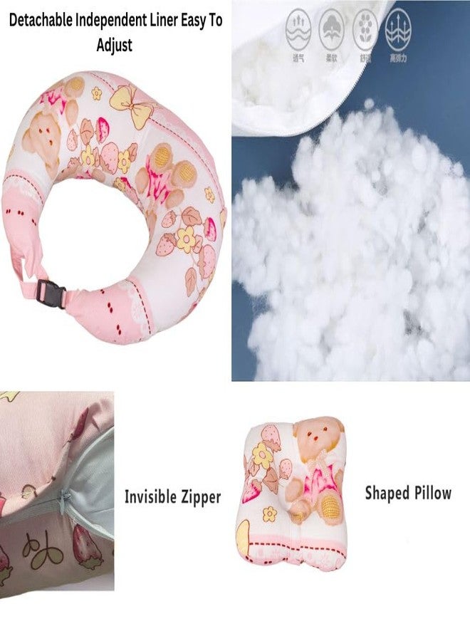 VOIDROP Nursing Pillow for Breastfeeding, New Born Infant Breastfeeding Pillows for More Support for Mom and Baby Cradle Adjustable Waist Strap and Removable Cover (Pink) - Image 4