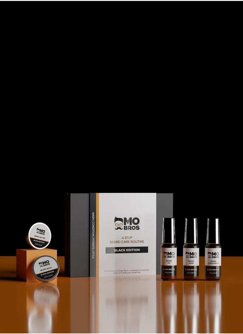MO BRO'S 4 Step Beard Care Kit - Black Edition