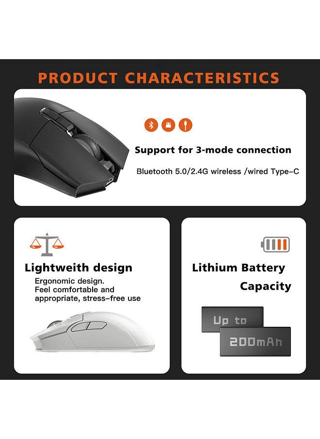 Darmoshark - N3 Wireless BT  3 Mode Gaming esports Mouse 26000DPI 7 key Optical PAM3395 Lightweight portable computer mouse suitable for laptop computers - Image 1