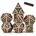 UDIXI Steampunk Metal Dice Set 7 Die Polyhedral DND Dice Set for DD Role Playing Game and Math Teaching Ancient Copper - Image 2