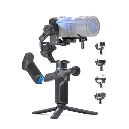 FeiyuTech SCORP Mini 3 Pro Camera Gimbal with AI Tracker,Detachable Remote Handle All in One Camera Stabilizer,for Sony/Canon/Nikon/Gopro11/DJI Action 5 pro/iPhone 16,Payload 4.4lbs,Bluetooth Control - Image 1