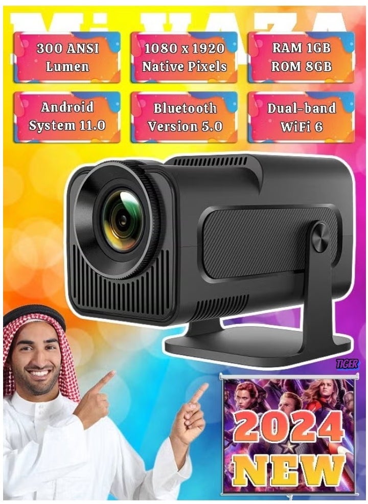 JAJEEK Smart 5G Portable Projector HD 1080P – Support 4K, WiFi6, BT 5.0, Android 11, 150 Inches, Auto Keystone Correction, Compatible with Android/iOS/TV Box/HDMI/USB/PS4/PS5 Game  - Image 1