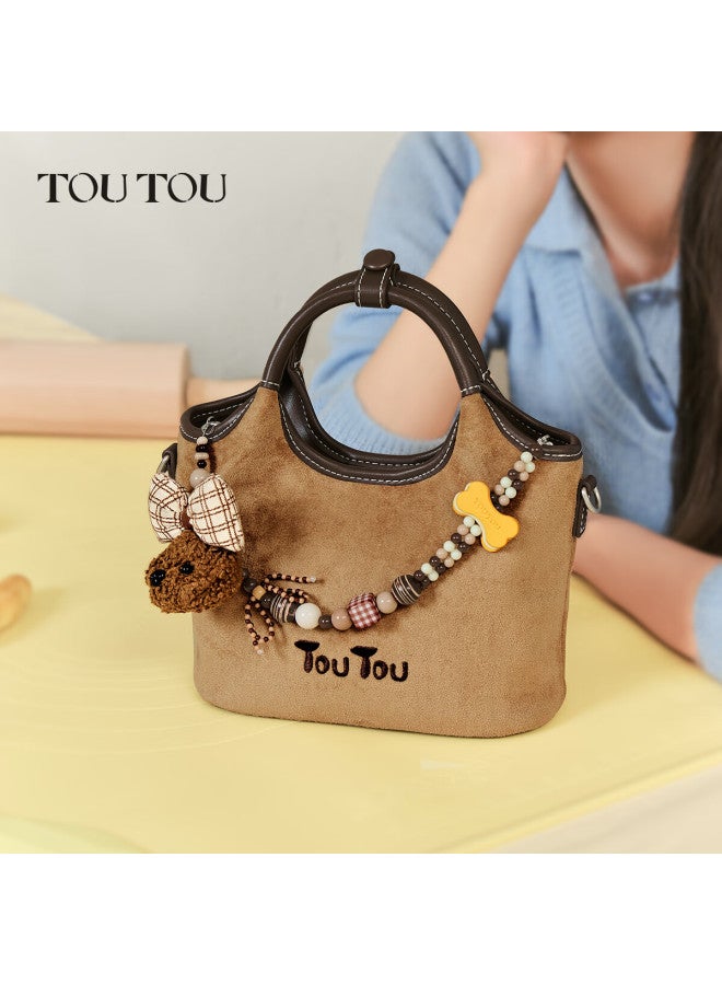 Toutou New Women's Bag Dog Beaded Suede Basket Shoulder Crossbody Tote Birthday New Year Year Of The Horse Gift - Image 5