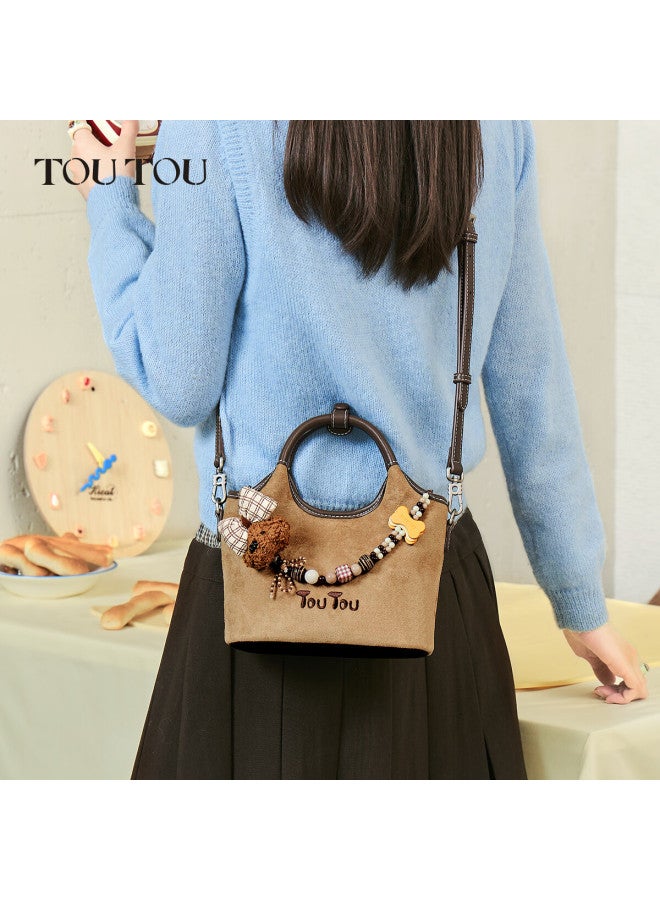 Toutou New Women's Bag Dog Beaded Suede Basket Shoulder Crossbody Tote Birthday New Year Year Of The Horse Gift - Image 3