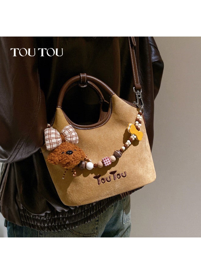 Toutou New Women's Bag Dog Beaded Suede Basket Shoulder Crossbody Tote Birthday New Year Year Of The Horse Gift - Image 1