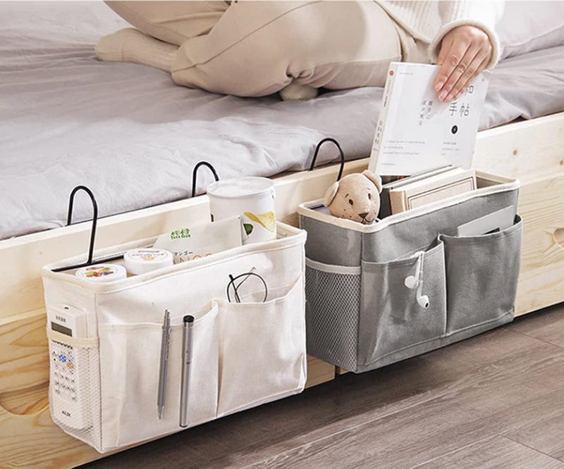 HVG TRADERS HVG TRADERS Bedside Caddy Hanging Storage Basket MultiFunction Organizer for Bunk and Hospital Beds Dorm Rooms Bed Rails Can Be Placed Glasses Books Mobile Phones Keys Stationary  - Image 3