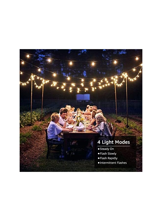 AMINAC Solar Light Outdoor Garden Decor 48ft Solar String, Waterproof LED Solar Lights with 50 LED Bulb, 4 Lighting Modes,Remote Control,Warm White,15m/ 48ft - Image 3