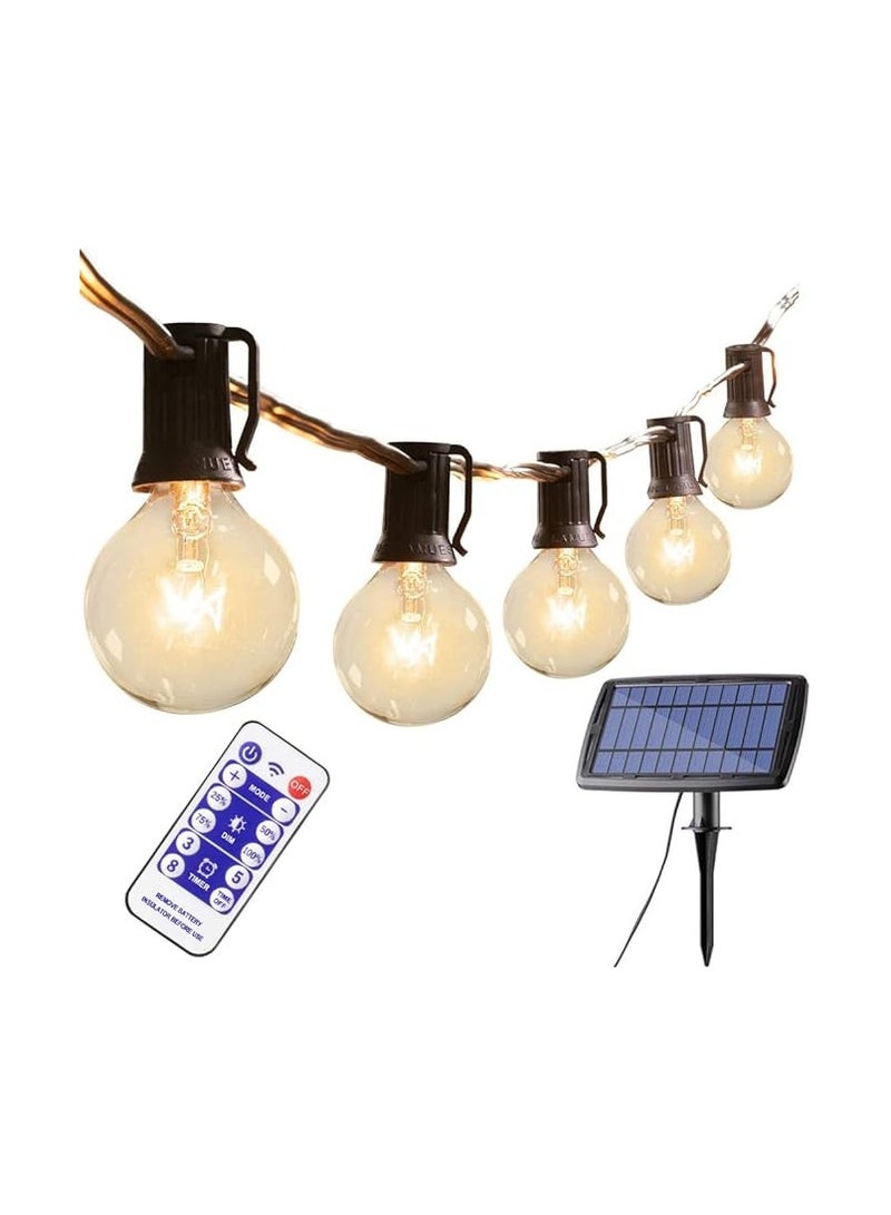 AMINAC Solar Light Outdoor Garden Decor 48ft Solar String, Waterproof LED Solar Lights with 50 LED Bulb, 4 Lighting Modes,Remote Control,Warm White,15m/ 48ft - Image 1
