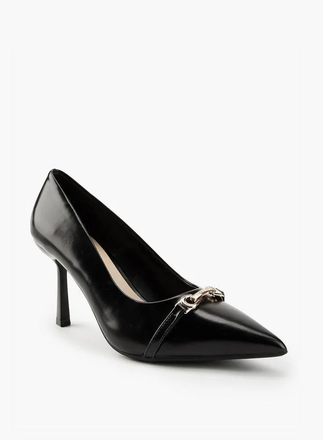 Flora Bella By Shoexpress Metallic Accent Pointed Toe Pumps with Stiletto Heel