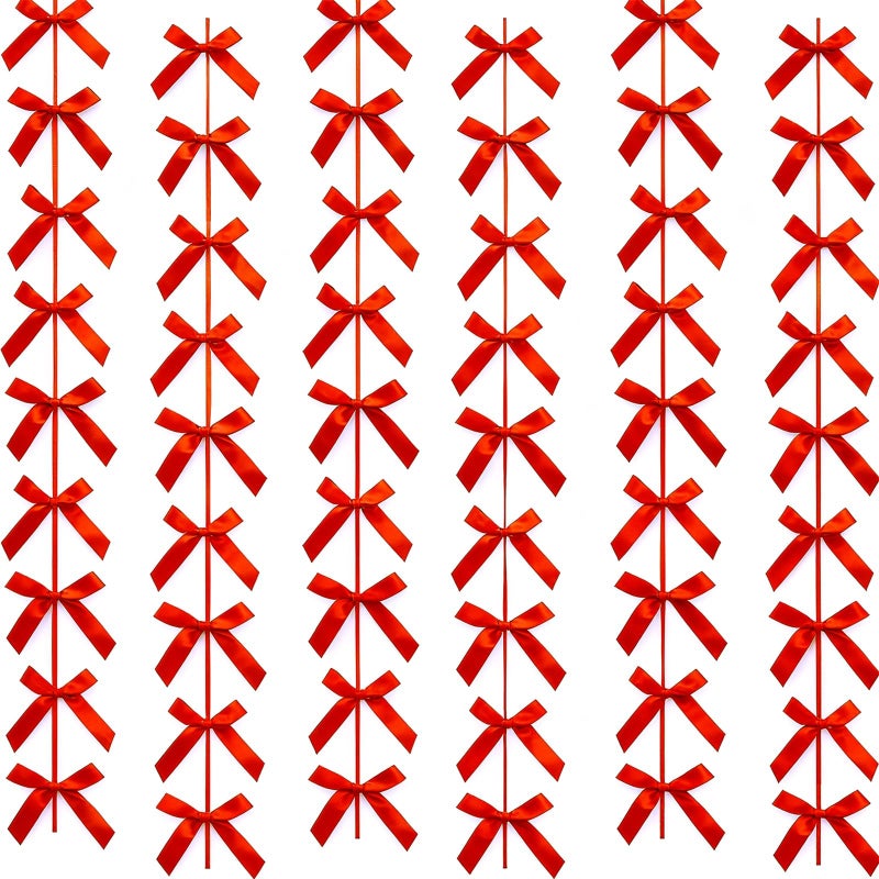 Haptda Red Ribbon Bow Hanging Garland for Baby Shower Red Bow Party Decorations Girls Bow Birthday Decoration Wedding Valentine's Day Mother's Day Party Room DÃ©cor 6pcs - Image 1