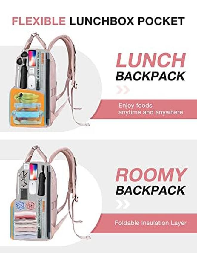 BAGSMART Lunch Backpack Insulated Cooler Backpacks Lunch Box 15.6 Inch Laptop Backpack For Men Women  - Image 4