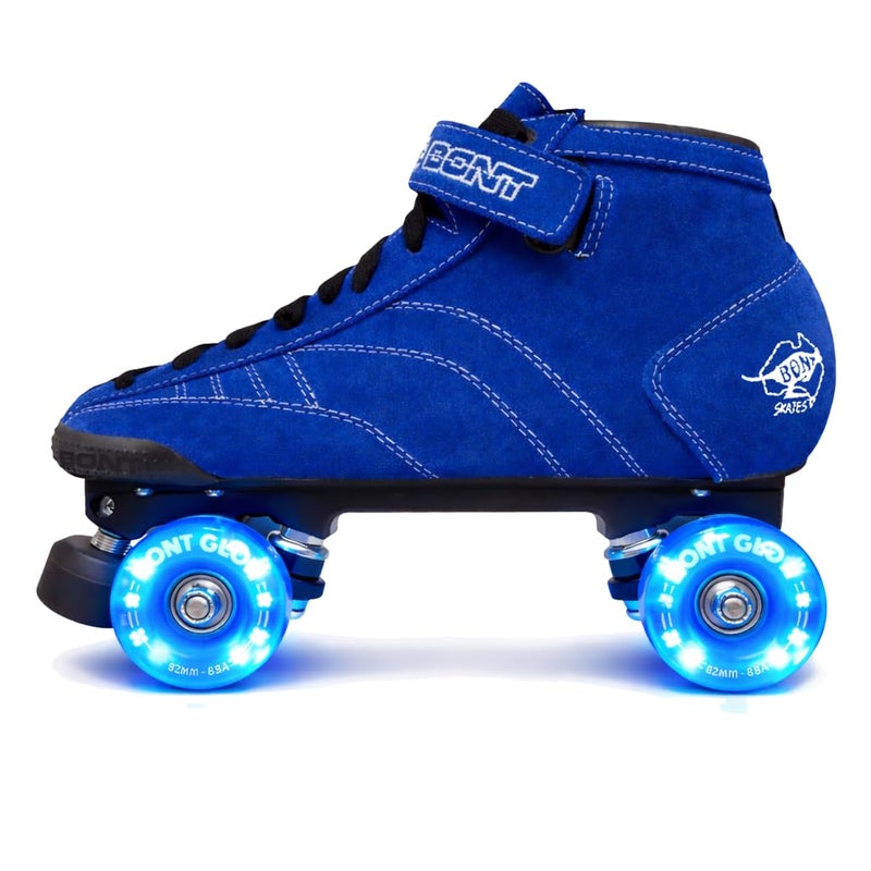 Bont Skates Prostar Blue Suede Professional Roller Skates with Glow Light Up Led Wheels Indoor and Outdoor Bont 55 55 - Image 2