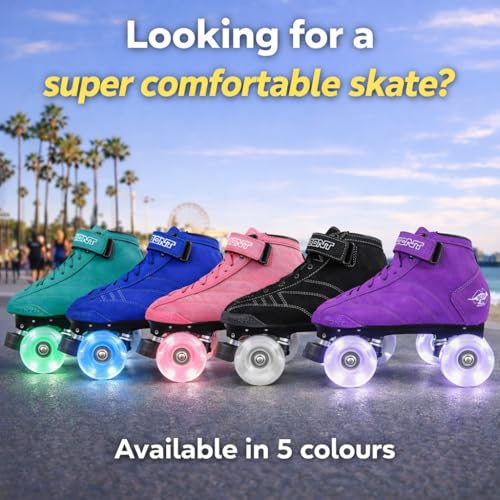 Bont Skates Prostar Blue Suede Professional Roller Skates with Glow Light Up Led Wheels Indoor and Outdoor Bont 55 55 - Image 3