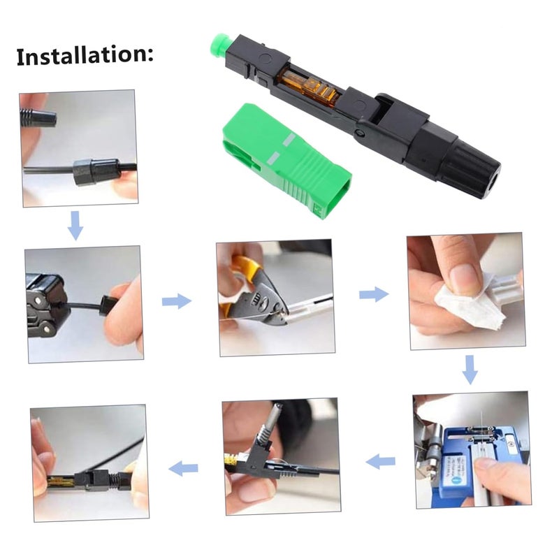 Uonlytech 10pcs Single Mode Fiber Optic Quick Connector for Management Easy Installation High Success Rate Embedded Design for and Wide - Image 2