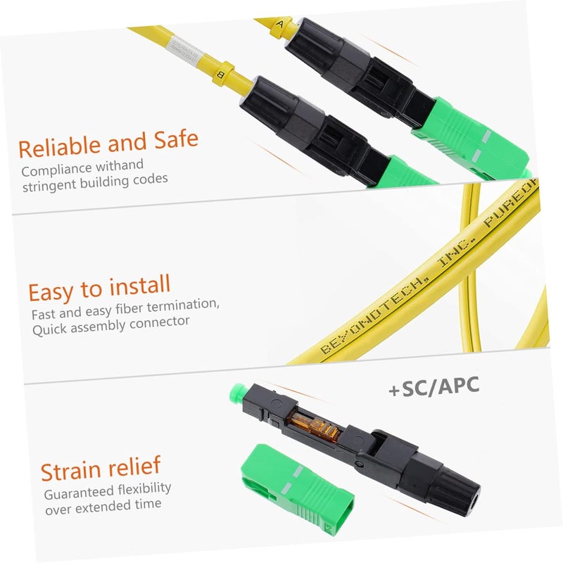 Uonlytech 10pcs Single Mode Fiber Optic Quick Connector for Management Easy Installation High Success Rate Embedded Design for and Wide - Image 5
