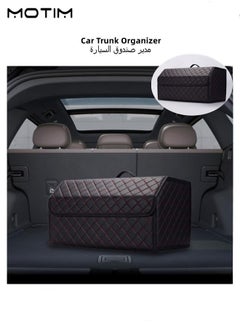 Motim Collapsible Car Trunk Organizer And Storage Box, Multi-Compartment Organizer, Waterproof/Dust-proof Trunk Organizer, Can Be Folded, Perfect for SUV Auto Vehicle Family Vans, Picni, Black Red L  - Image 2