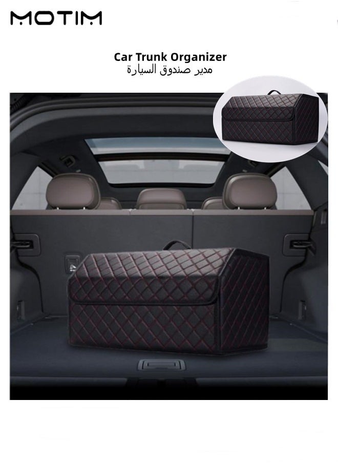 Motim Collapsible Car Trunk Organizer And Storage Box, Multi-Compartment Organizer, Waterproof/Dust-proof Trunk Organizer, Can Be Folded, Perfect for SUV Auto Vehicle Family Vans, Picni, Black Red L  - Image 2