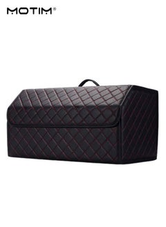 Motim Collapsible Car Trunk Organizer And Storage Box, Multi-Compartment Organizer, Waterproof/Dust-proof Trunk Organizer, Can Be Folded, Perfect for SUV Auto Vehicle Family Vans, Picni, Black Red L  - Image 1