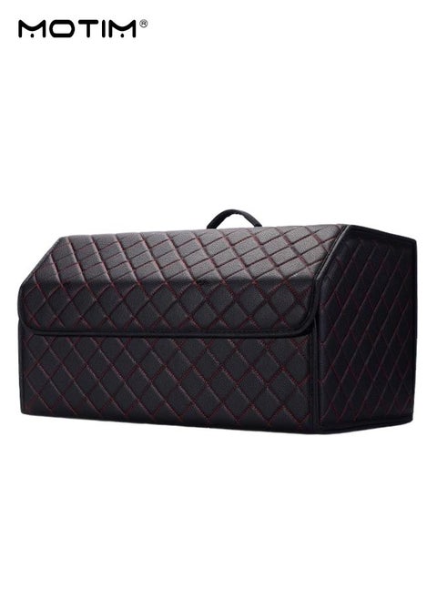 Collapsible Car Trunk Organizer and Storage Box with Multi-Compartment, Waterproof Dust-proof Leather Boot Case Trunk Organizer, Can Be Folded, Perfect for SUV Auto Vehicle Family Vans, Picni, 55*30*30cm