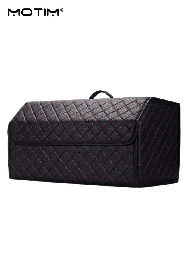 Motim Collapsible Car Trunk Organizer And Storage Box, Multi-Compartment Organizer, Waterproof/Dust-proof Trunk Organizer, Can Be Folded, Perfect for SUV Auto Vehicle Family Vans, Picni, Black Red L  - Image 1