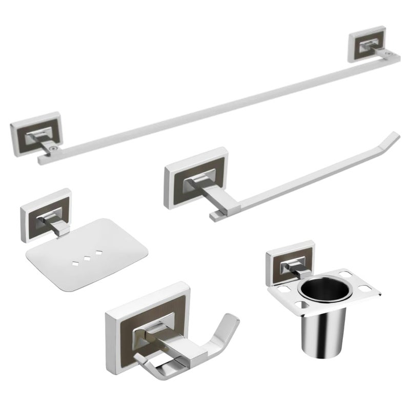 New Ware Stainless Steel Soap Holder/Robe Hook/Brush Holder/Napkin Towel Hanger/Towel Rack(18 Inch) for Bathroom and Kitchen (Chrome Finish) - Image 1