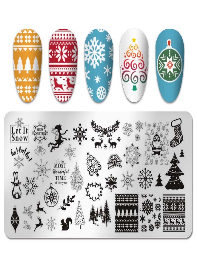 SILPECWEE مجموعة SILPECWEE من 6 قطع لوحات طباعة الأظافر لعيد الميلاد، طابع أظافر بطريق، دب قطبي، أيل، قوالب أظافر حيوانات، مجموعة طباعة فن الأظافر، قالب مانيكير عطلة - Image 4