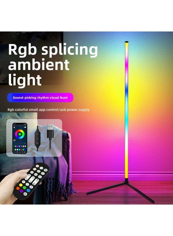 Splicing Floor Lamp Pickup Lamp Living Room Bedroom Electric Competition Atmosphere Lamp Led Table Lamp Table Lamps Table Lamps-Light Source Power:10W-Light Color:L Bottom Patchwork 1.4m Aluminum Tube  - Image 1