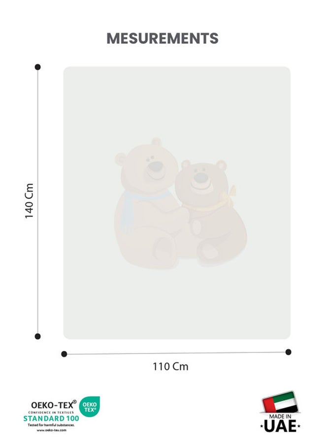 Cotton home Ultra-Soft Bear Baby Blanket Lightweight & Cozy Plush with Embossed Design, 140x110cm - Grey - Image 4