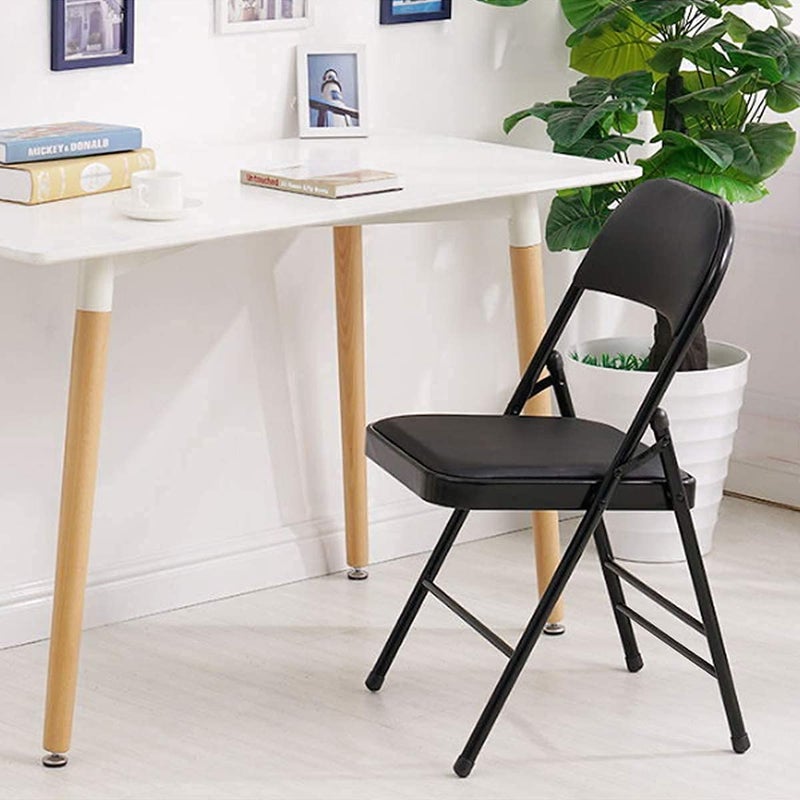 Ritmo Foldable Chairs with Padded Seats Metal Foldable Chairs Portable Foldable Dining Chairs Home Office Student Study Chair Pack of 1 - Image 1