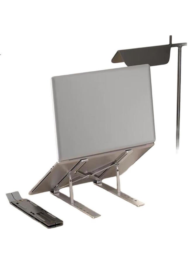 Jplayer Laptop Stand Cooling Bracket Aluminum Alloy Folding Heightening Stand Portable Adjustable Vertical Laptop Gaming Stand Apple Savior Huawei Universal Black - Image 3
