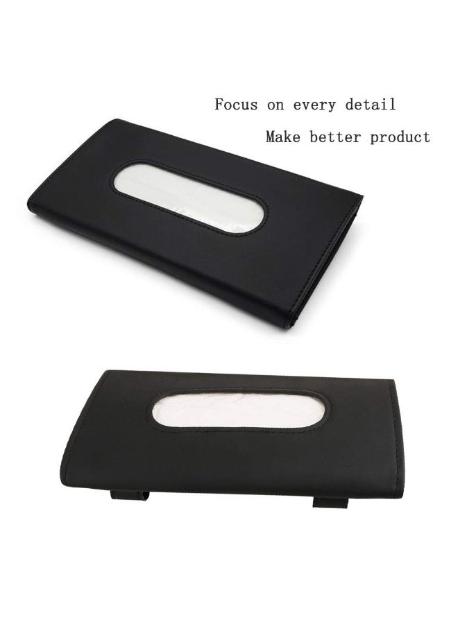 NXT Leather Premium Napkin & Tissue Holder, For Backseat And Car Visor, Cartbox02B, Black - Image 4