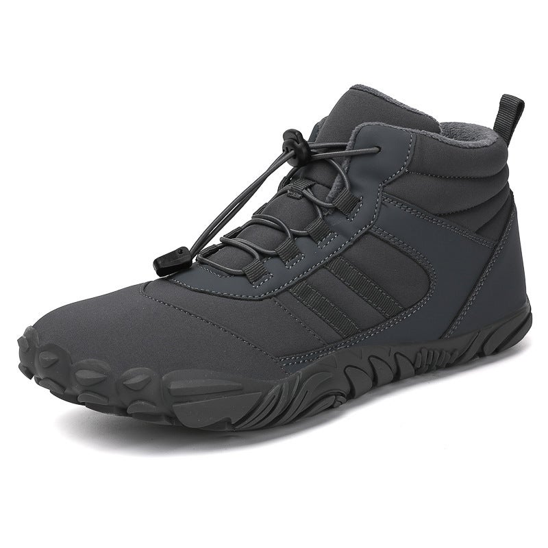 Five-Finger Cotton-Padded Shoes Non-Slip Wear-Resistant Couple Hiking Shoes Warm High-Top Wool Boots Men'S And Women'S Outdoor Winter Hiking Shoes - Image 1