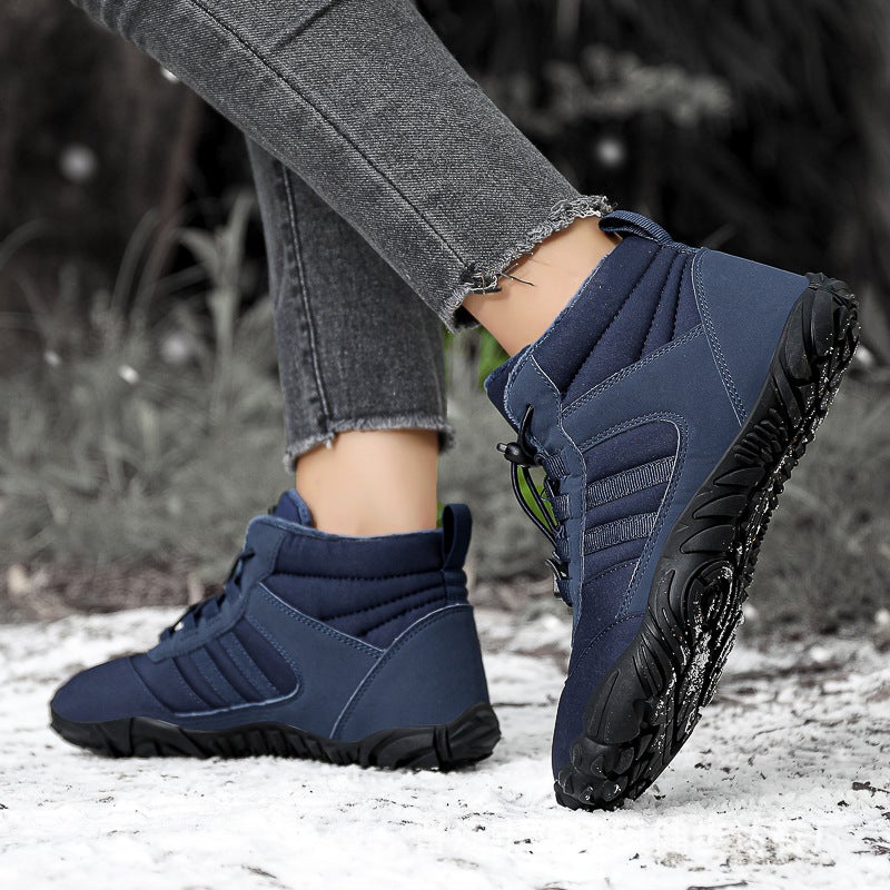 Five-Finger Cotton-Padded Shoes Non-Slip Wear-Resistant Couple Hiking Shoes Warm High-Top Wool Boots Men'S And Women'S Outdoor Winter Hiking Shoes - Image 5