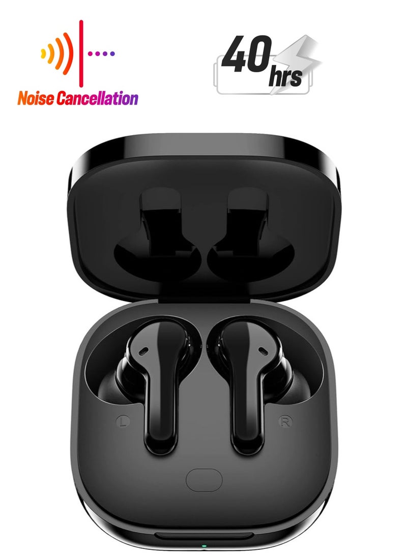 QCY T13 True Wireless Earbuds Bluetooth 5.1 Headphones Touch Control with Charging Case Black - Image 1