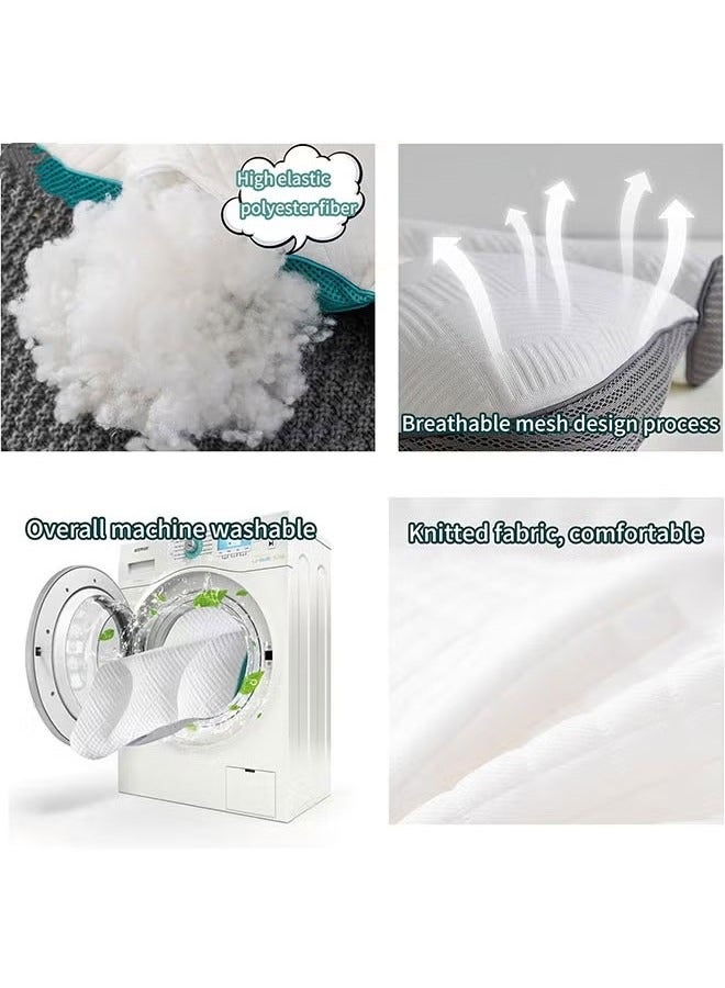 Soft And Breathable Bed Pillow Ergonomic Cervical Pillow For Neck Pain Orthopedic Sleeping Pillow Filling With Pe Hose Portable Simple Neck Pillow For Side Sleepers Back And Stomach Sleepers Beige - Image 4