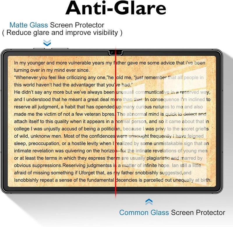 TECHSHIELD® Matte Tempered Glass Screen Protector For Samsung Galaxy Tab Tab S11/ Tab S10 Lite/Tab S10 FE 2025/Tab S9 FE 10.9"/ Tab S9 2023/ Tab S8 2022/ Tab S7 2020 11" - Image 4