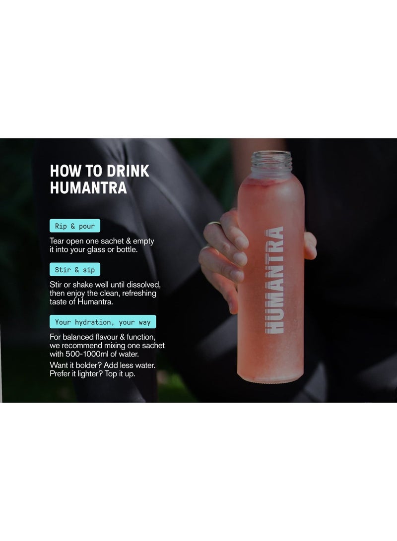 Humantra Hydration Drink Powder Berry Pomegranate Flavor 20 Sachets | Sugar Free Vegan Electrolyte Supplement with Vitamin C B12 Zinc | Caffeine Free Hydration Mix - Image 3
