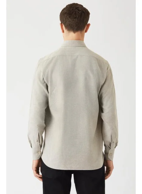 Bisse Men Regular Fit Long Sleeve Flannel Lined BEIGE GM22K222081_D07