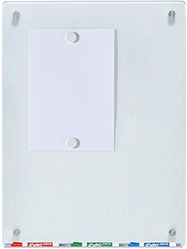 Audio-Visual Direct Magnetic White Glass Dry-Erase Board Set - 2' x 1.5' - Includes Magnets, Hardware & Marker Tray - Image 3
