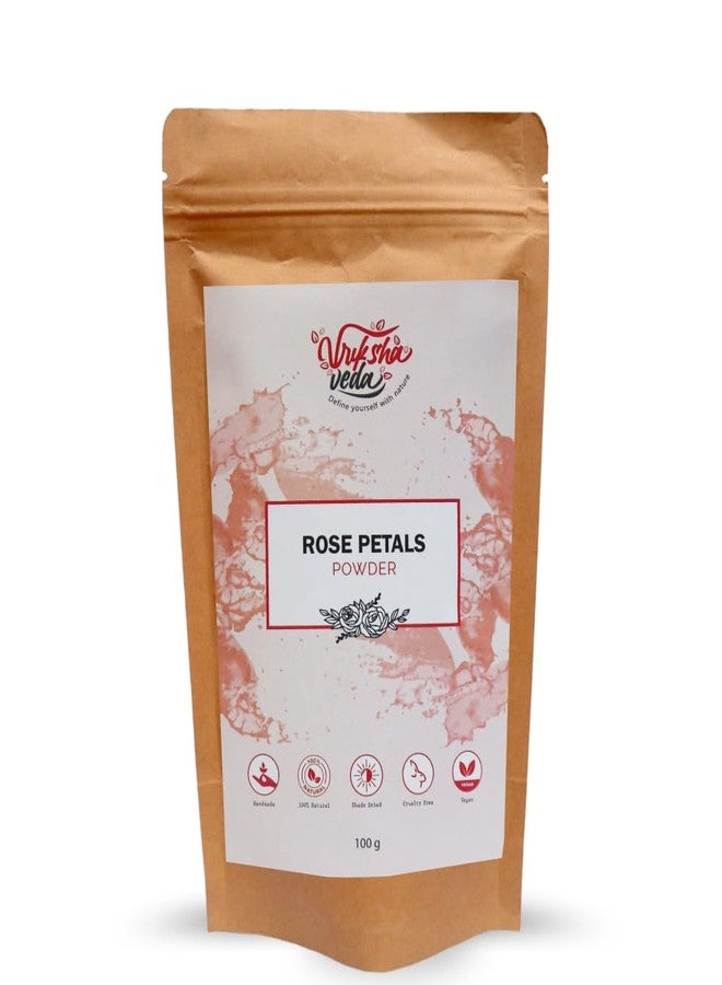 Vriksha Veda Rose Petals Powder 100% Natural Face Pack For Skin | Glow-Anti Ageing | Skin Glow | Skin Hydration-100gm - Image 1