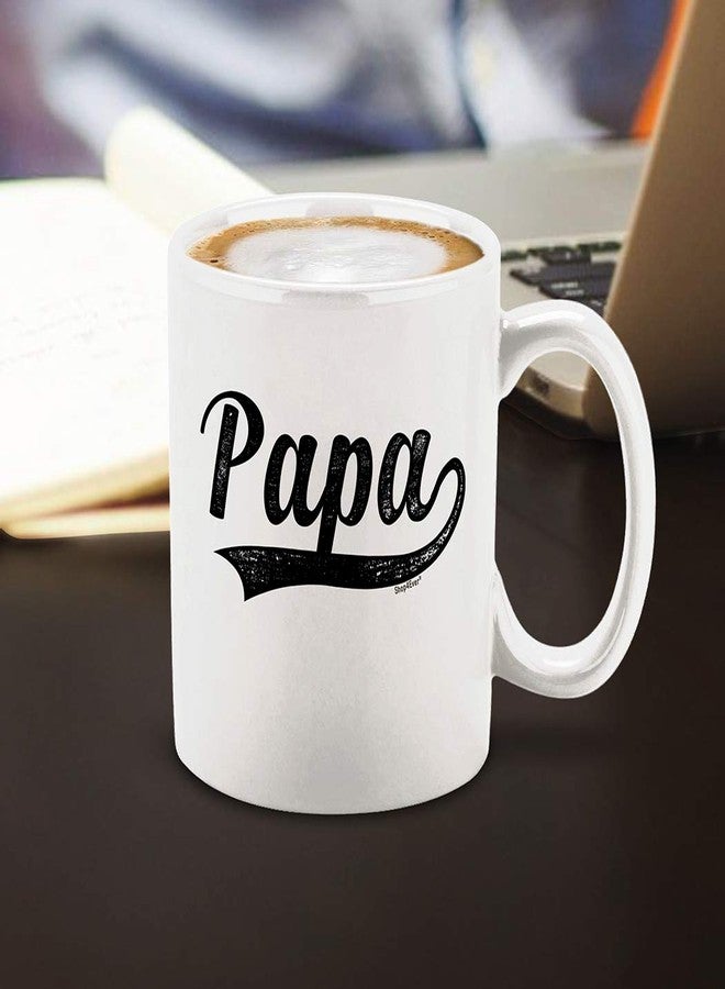 Shop4Ever كوب قهوة/شاي سيراميك أبيض من شوب فور إيفر، بتصميم كلاسيكي مستوحى من أزياء الجامعات، سعة 11 أونصة. هدية مميزة للأب أو الجد، مثالية لعيد الأب أو عيد الميلاد أو الكريسماس. - Image 4