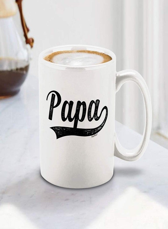 Shop4Ever كوب قهوة/شاي سيراميك أبيض من شوب فور إيفر، بتصميم كلاسيكي مستوحى من أزياء الجامعات، سعة 11 أونصة. هدية مميزة للأب أو الجد، مثالية لعيد الأب أو عيد الميلاد أو الكريسماس. - Image 5