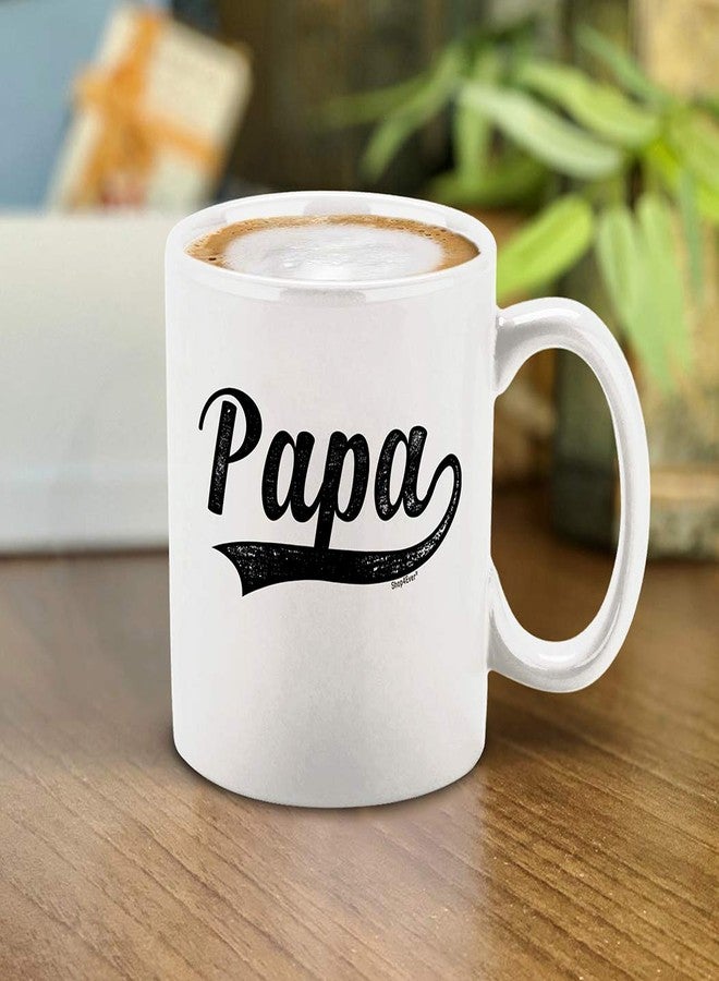 Shop4Ever كوب قهوة/شاي سيراميك أبيض من شوب فور إيفر، بتصميم كلاسيكي مستوحى من أزياء الجامعات، سعة 11 أونصة. هدية مميزة للأب أو الجد، مثالية لعيد الأب أو عيد الميلاد أو الكريسماس. - Image 3