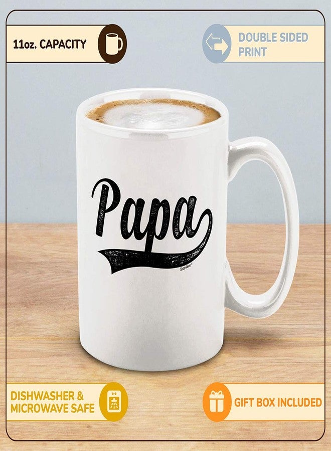 Shop4Ever كوب قهوة/شاي سيراميك أبيض من شوب فور إيفر، بتصميم كلاسيكي مستوحى من أزياء الجامعات، سعة 11 أونصة. هدية مميزة للأب أو الجد، مثالية لعيد الأب أو عيد الميلاد أو الكريسماس. - Image 2